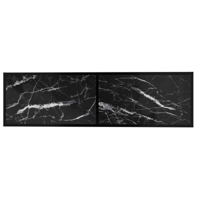 vidaXL Szafka pod TV, czarny marmur, 140x40x40,5 cm, szkło hartowane