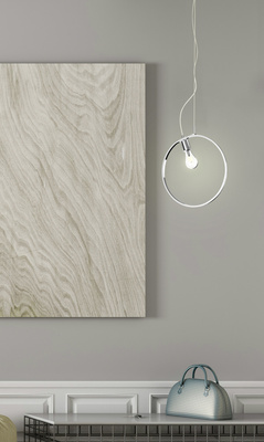 Lampa wisząca SKIROS srebrny ring – minimalistyczne oświetlenie LED 4000K z E27