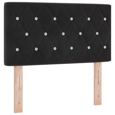 Łóżko z pojemnikiem i materacem LED Czarny 80 x 200 cm Welur