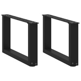 Nogi do stolika kawowego w kształcie litery U 2 szt. Czarne 50x(30-31) cm Stal
