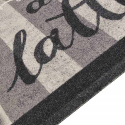 vidaXL Dywanik kuchenny z motywem kawy, czarny, 45x150 cm, aksamitny