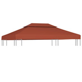 2-poziomowe zadaszenie do altany, 310 g/m?, 4x3 m, terakotowe
