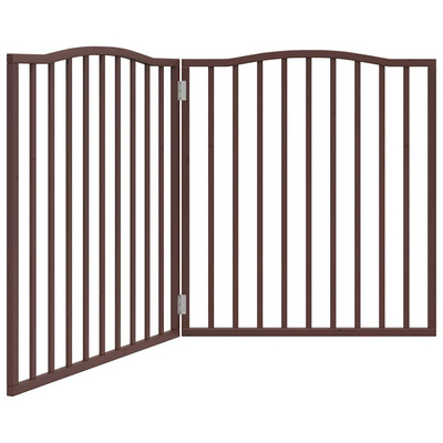 Składana bramka dla psa, 2 panele, brązowy dąb, 160 cm, drewno