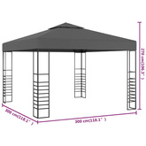 Namiot ogrodowy, 3 x 3 m, antracytowy