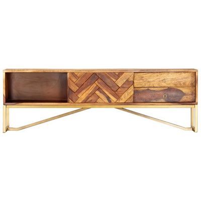 vidaXL Szafka pod TV, 140x30x45 cm, lite drewno sheesham model standard