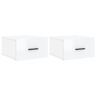 vidaXL Wiszące szafki nocne, 2 szt., białe z połyskiem, 35x35x20 cm model standard