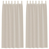Firany Voile z zasłonami 2 pcs piaskowy 260 x 140 cm Poliester