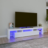 vidaXL Szafka pod TV z oświetleniem LED, biała 200x36,5x40 cm