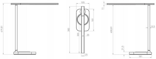 Lampka biurkowa GBRESSI, Wireless Charging Szara