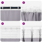 Firany blackout z kółkami 2 pcs Metaliczny Szary 175 x 140 cm