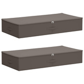 Skrzynia do przechowywania 2 pcs Szary 90 x 48 x 15 cm Włóknina