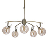 Lentini lampa wisząca patynowy 5x40w g9 klosz bursztynowy