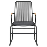 5-częściowy zestaw mebli ogrodowych, czarny, rattan PVC