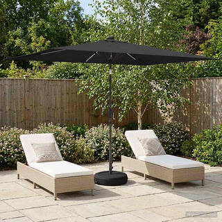 Parasol ogrodowy z oświetleniem LED i podstawą 200 x 300 cm
