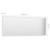 vidaXL Lustro łazienkowe, wysoki połysk, białe, 100x1,5x37 cm, płyta