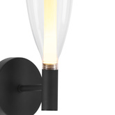 Kinkiet Nordic szklany czarny transparentny do salonu 1x5W G9