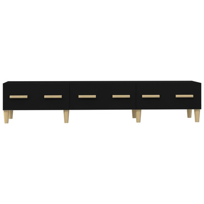 vidaXL Szafka pod TV, czarna, 150x34,5x30 cm, materiał drewnopochodny