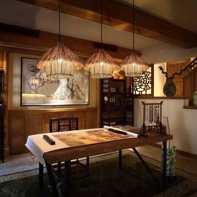 Lampa sufitowa wisząca z bambusa bali natural open