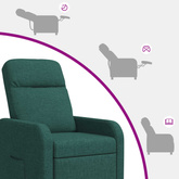 Fotel recliner Ciemnozielony tkanina