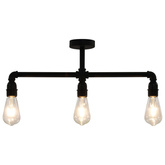 vidaXL Lampa sufitowa, czarna, 3 żarówki E27
