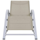 vidaXL Leżaki ze stolikiem, 2 szt., aluminium, kremowe