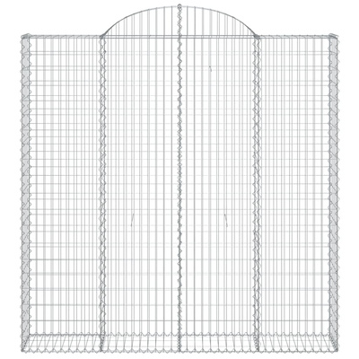 Kosze gabionowe, 5 szt, 200x30x200/220 cm, galwanizowane żelazo