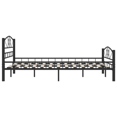 Rama łóżka, czarna, stalowa, 160 x 200 cm