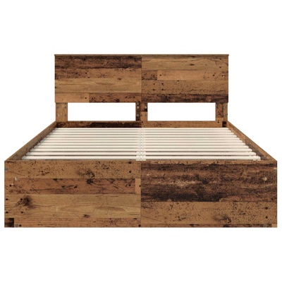 Ramka łóżka Stare drewno 140 x 190 cm Drewno inżynieryjne