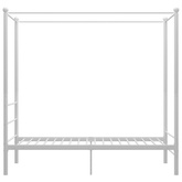vidaXL Rama łóżka z baldachimem, biała, metalowa, 90 x 200 cm