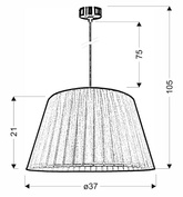 Lampa wisząca z abażurem Notizia czarna do salonu E27 37 cm