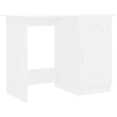 vidaXL Biurko, białe, 100x50x76 cm, materiał drewnopochodny