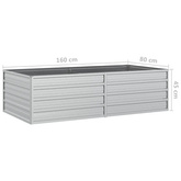 Donica do podwyższonej rabaty, 160x80x77 cm, stal galwanizowana