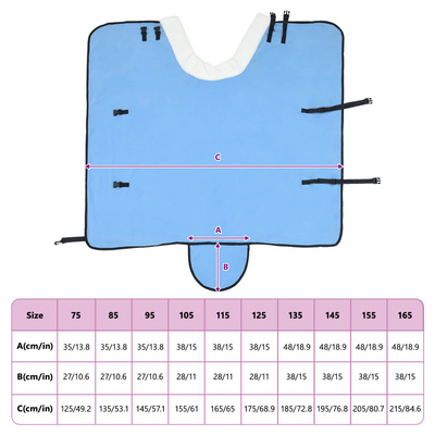 Koc dla Koni Jasny błękit 105 cm Polarowy fleece