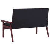 2-osobowa sofa, czarna, sztuczna skóra