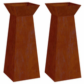 Donica słupowa 2 pcs Srebrny 40 x 40 x 100 cm