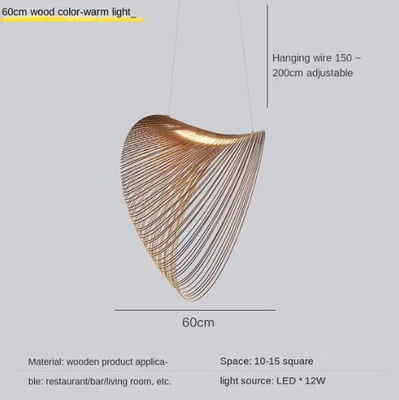 PLANWOOD DREWNIANA LAMPA WISZĄCA LED Ø 60 CM