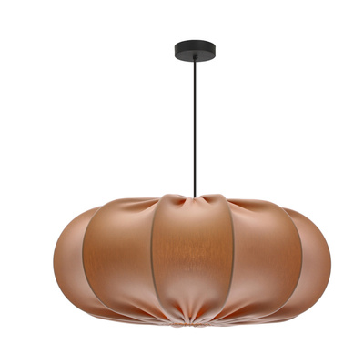 Lampa wisząca CAFEE' skandynawska z abażurem beżowym frappe 52 cm - minimalistyczne oświetlenie sufitowe w stylu japandi E27