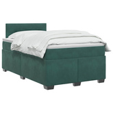 Łóżko Box Spring z materacem i LED Ciemnozielony 120 x 190 cm