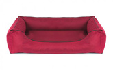 Legowisko dla psa Sofa Valencia Standard w kolorze czerwonym z czarnym wykończeniem Rozmiar: L - 100 x 75 cm