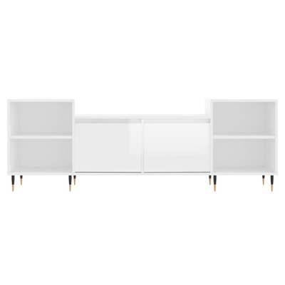 Szafka pod TV, wysoki połysk, biała, 160x35x55 cm vidaXL