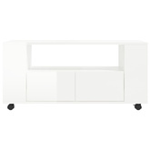 vidaXL Szafka pod TV, wysoki połysk, biała, 102x34,5x43 cm