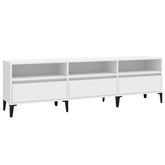 vidaXL Szafka pod TV, biała, 150x30x44,5 cm, materiał drewnopochodny wariant 8