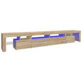 Szafka pod TV z oświetleniem LED, dąb sonoma, 260x36,5x40 cm vidaXL
