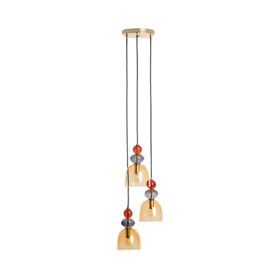Lampa Wisząca Szklana Bursztynowa 3xE14 35cm Abruzzo Koloreno