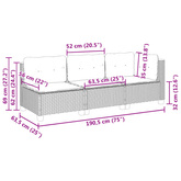 3-osobowa sofa ogrodowa z poduszkami, szara, polirattan model standard