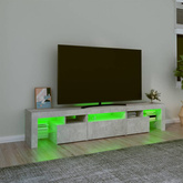 vidaXL Szafka pod TV z oświetleniem LED, szarość betonu 200x36,5x40 cm