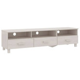 vidaXL Szafka pod TV HAMAR, biała, 158x40x40 cm, lite drewno sosnowe