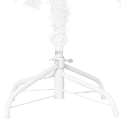 vidaXL Sztuczna choinka z lampkami i bombkami, biała, 120 cm, PVC model standard