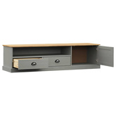 vidaXL Szafka pod TV VIGO, szara, 156x40x40 cm, lite drewno sosnowe