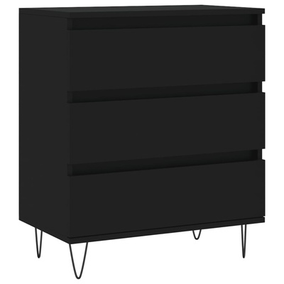 vidaXL Komoda, czarna, 60x35x70 cm, materiał drewnopochodny